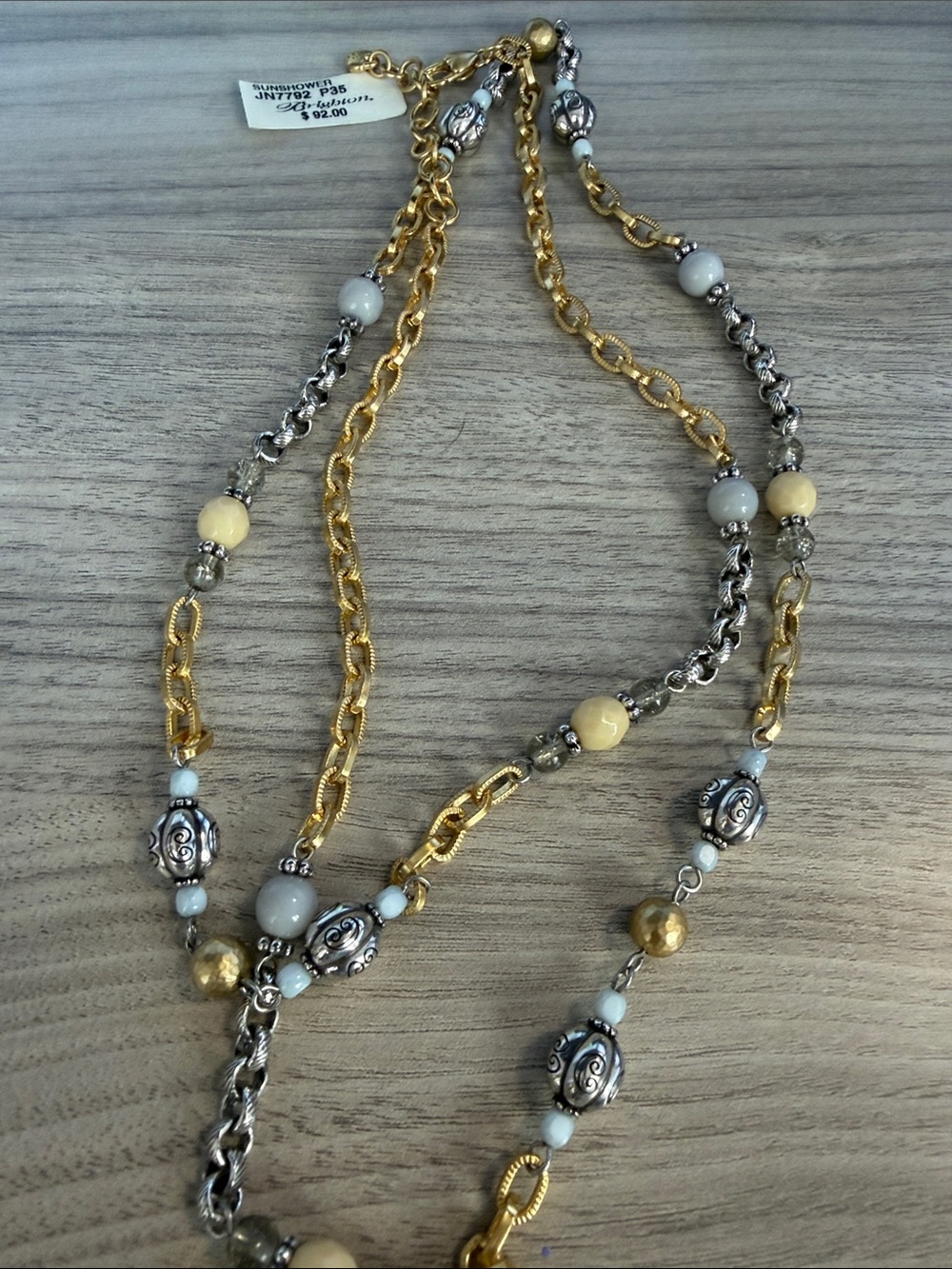 Gold & Silver Multi-Bead Layered Necklace - Unbranded
